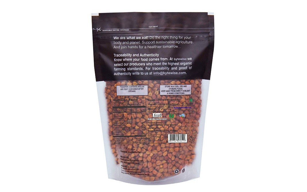 Bytewise Organic Chana Whole (Bengal Gram Whole)   Pack  1 kilogram